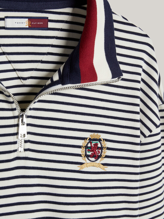 Crest Breton Stripe Half-Zip Sweatshirt