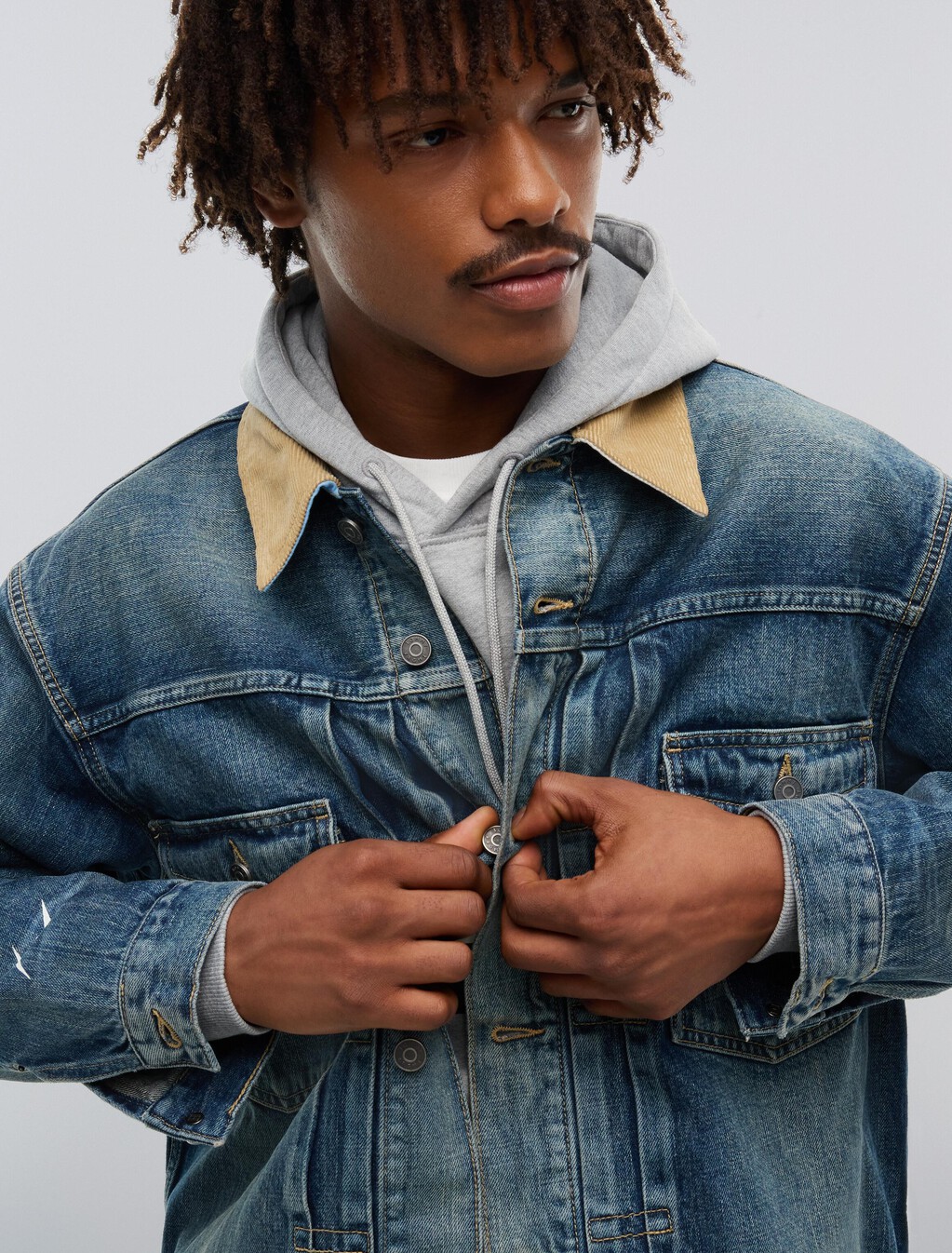 Denim Trucker Jacket, Mid Wash Denim, hi-res