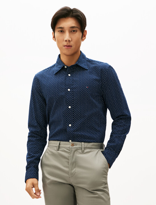 Micro Print Seersucker Shirt