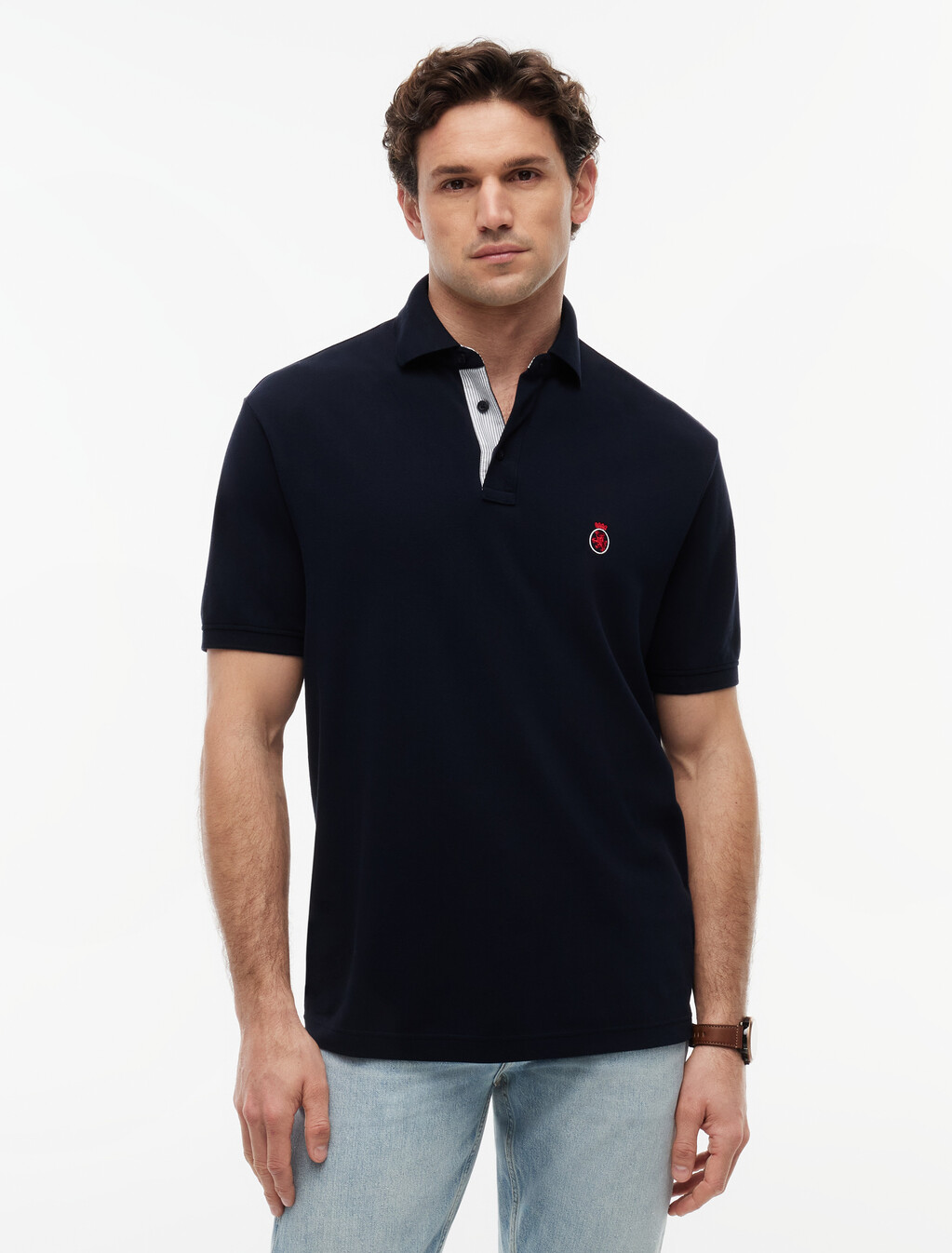 Heritage Crest Relaxed Fit Polo Shirt, Navy Blue, hi-res