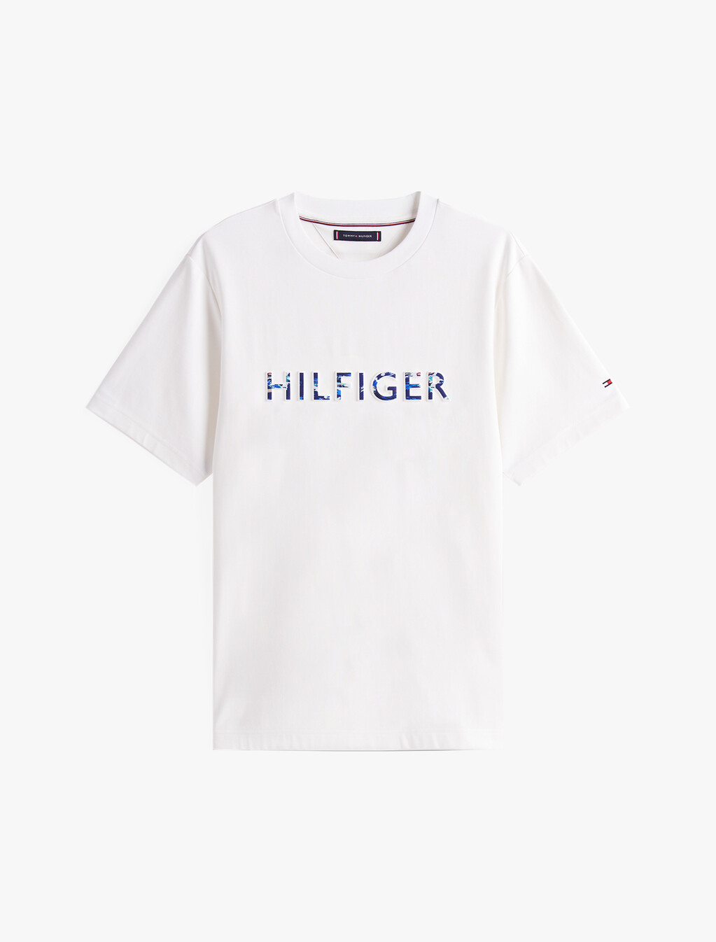 Hilfiger Embossed Logo T-Shirt, White, hi-res