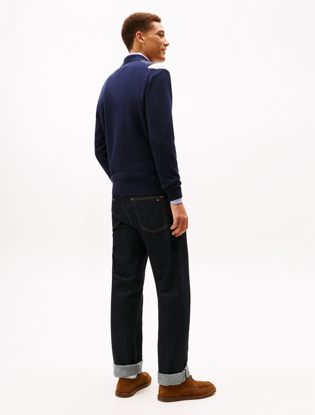 Argyle Rugby Collar Jumper, Desert Sky, hi-res