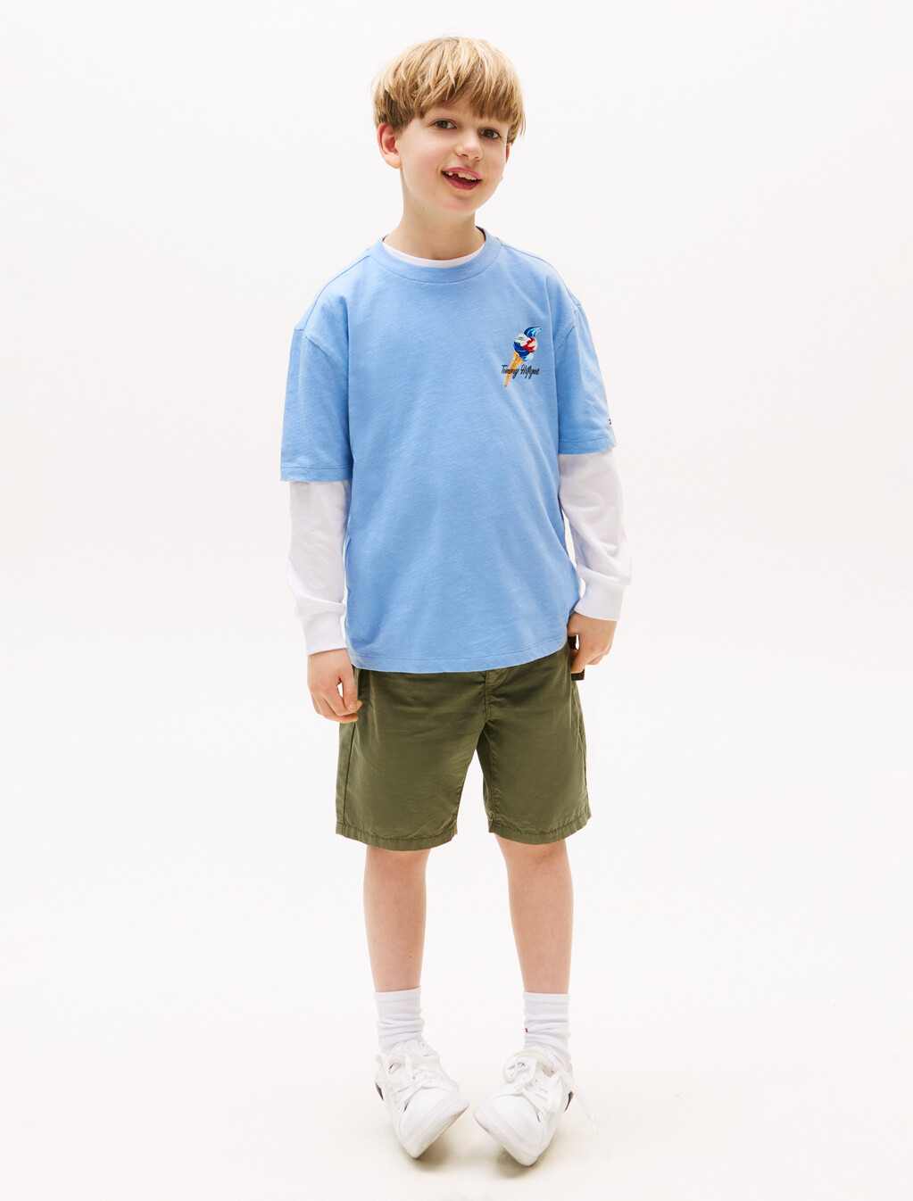 Photo Print Slub T-Shirt, Cloudy Blue, hi-res