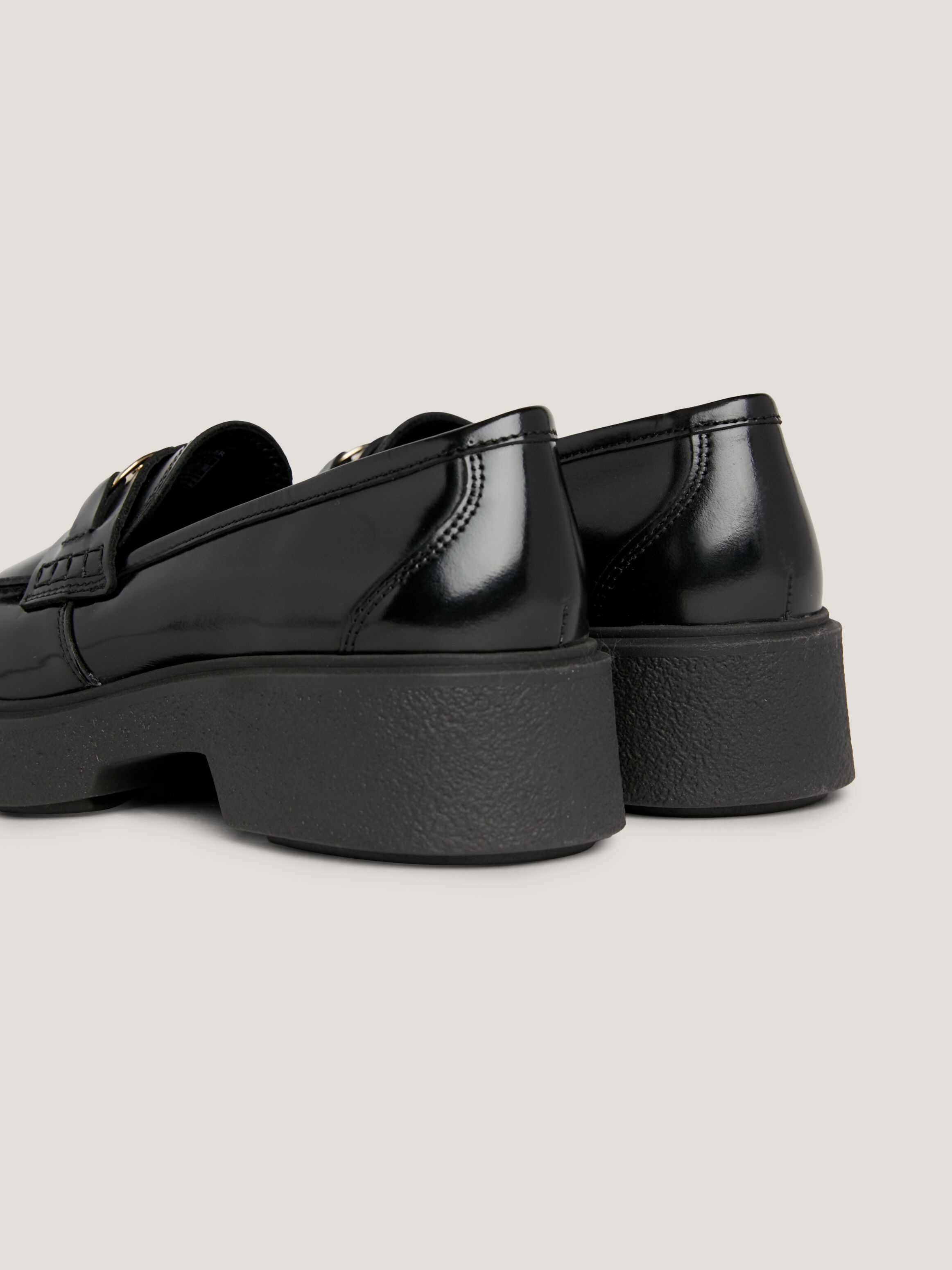 TH Monogram Leather Flatform Loafers black Tommy Hilfiger Malaysia