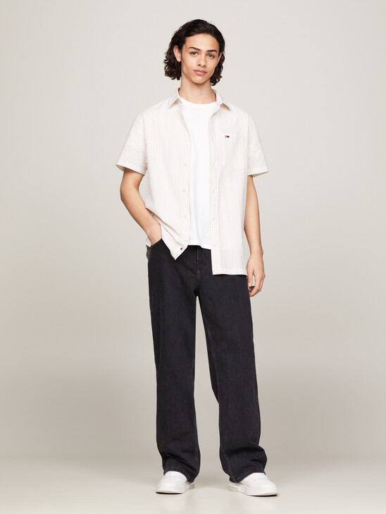Stripe Seersucker Short Sleeve Shirt