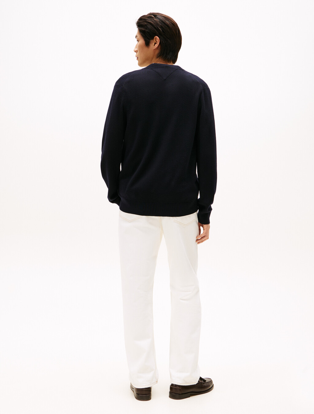 Pique Textured Wool Cardigan, Desert Sky, hi-res