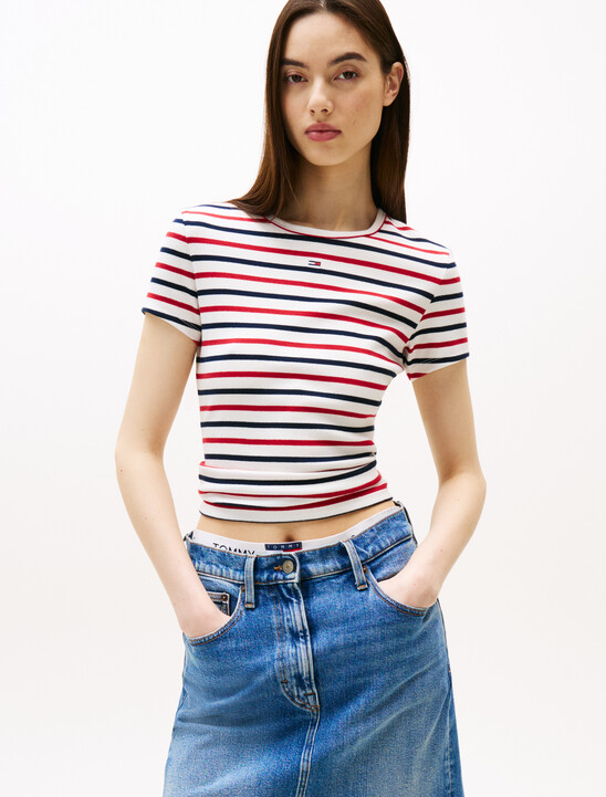 Essential Rib Knit Slim T-Shirt