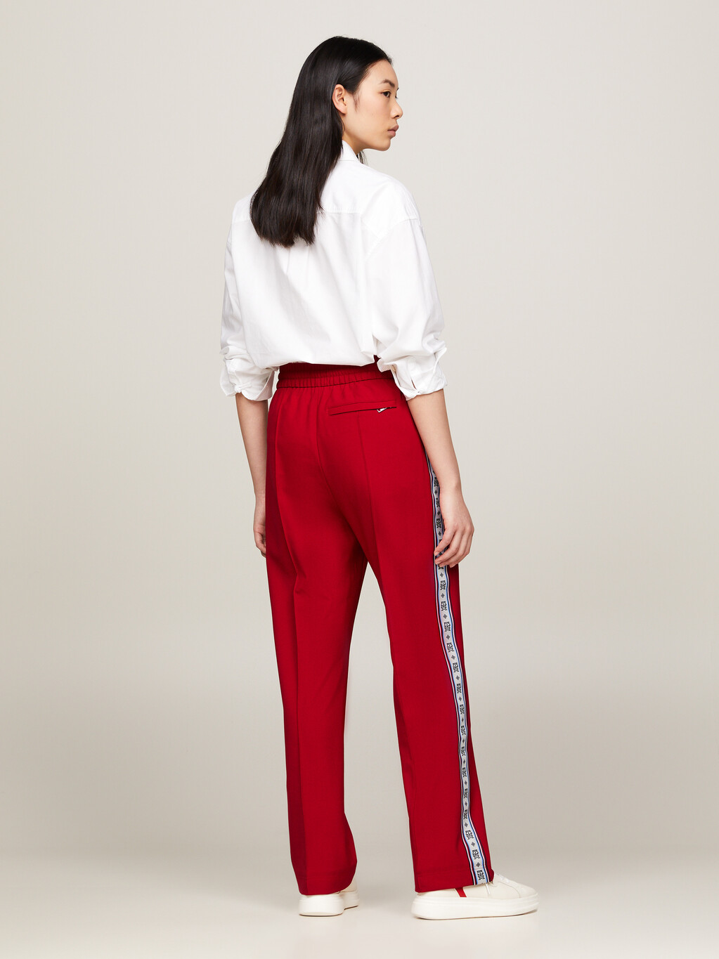 Tommy x CLOT Repeat Tape Relaxed Trousers, Arizona Red, hi-res