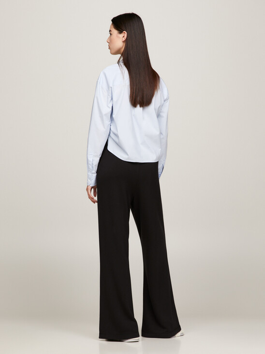 Tie Front Cropped Relaxed Fit Shirt