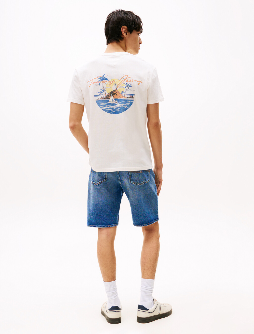 Sailing Print Back Graphic T-Shirt, Ancient White, hi-res