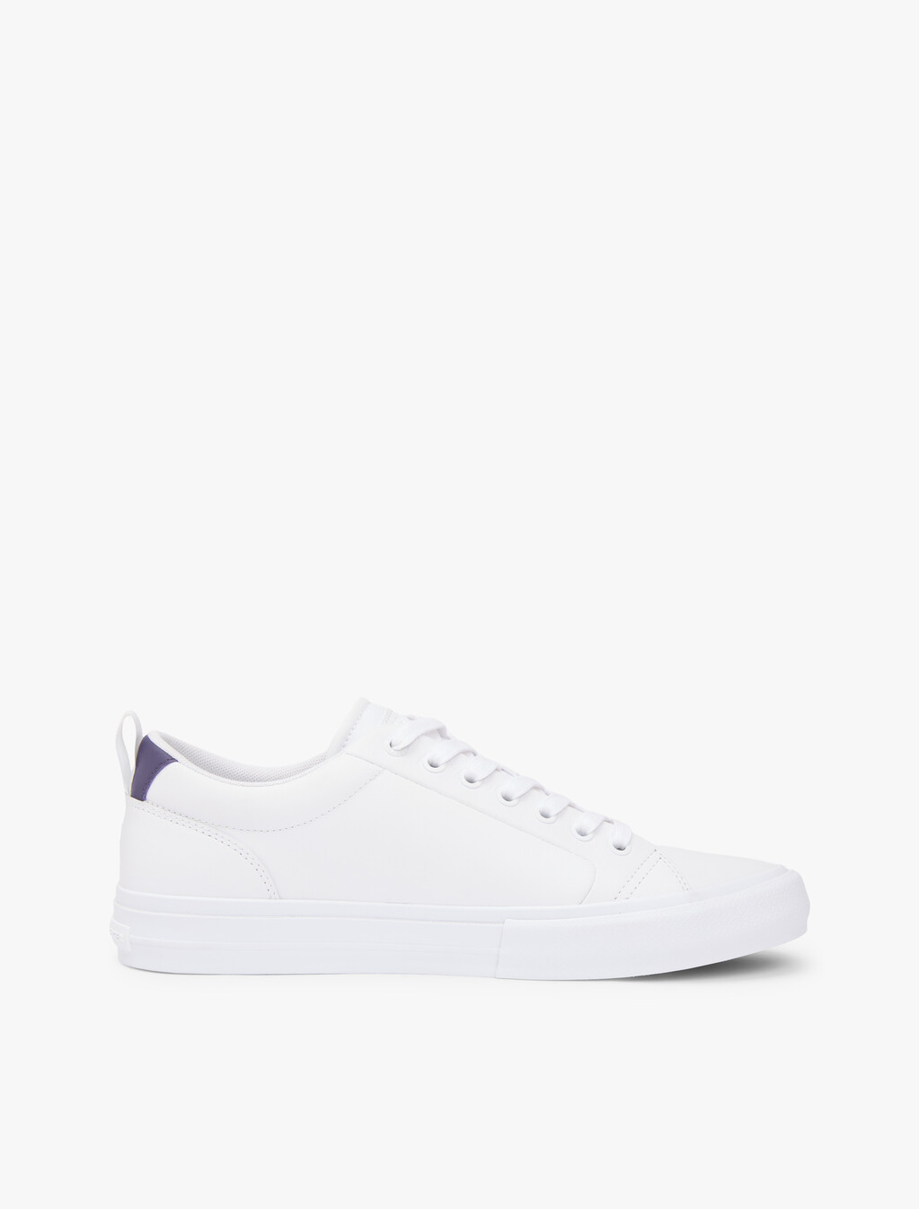 Contrast Midsole Debossed Leather Trainers, White, hi-res