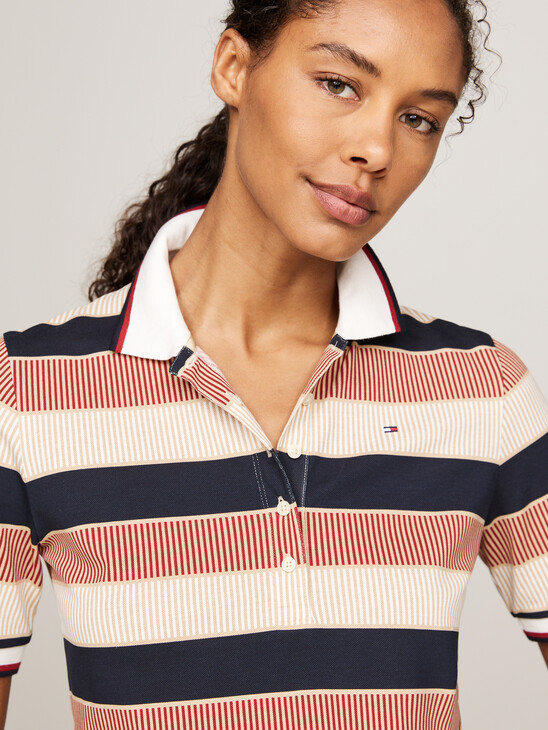 Regular Global Stripe Print Polo Shirt