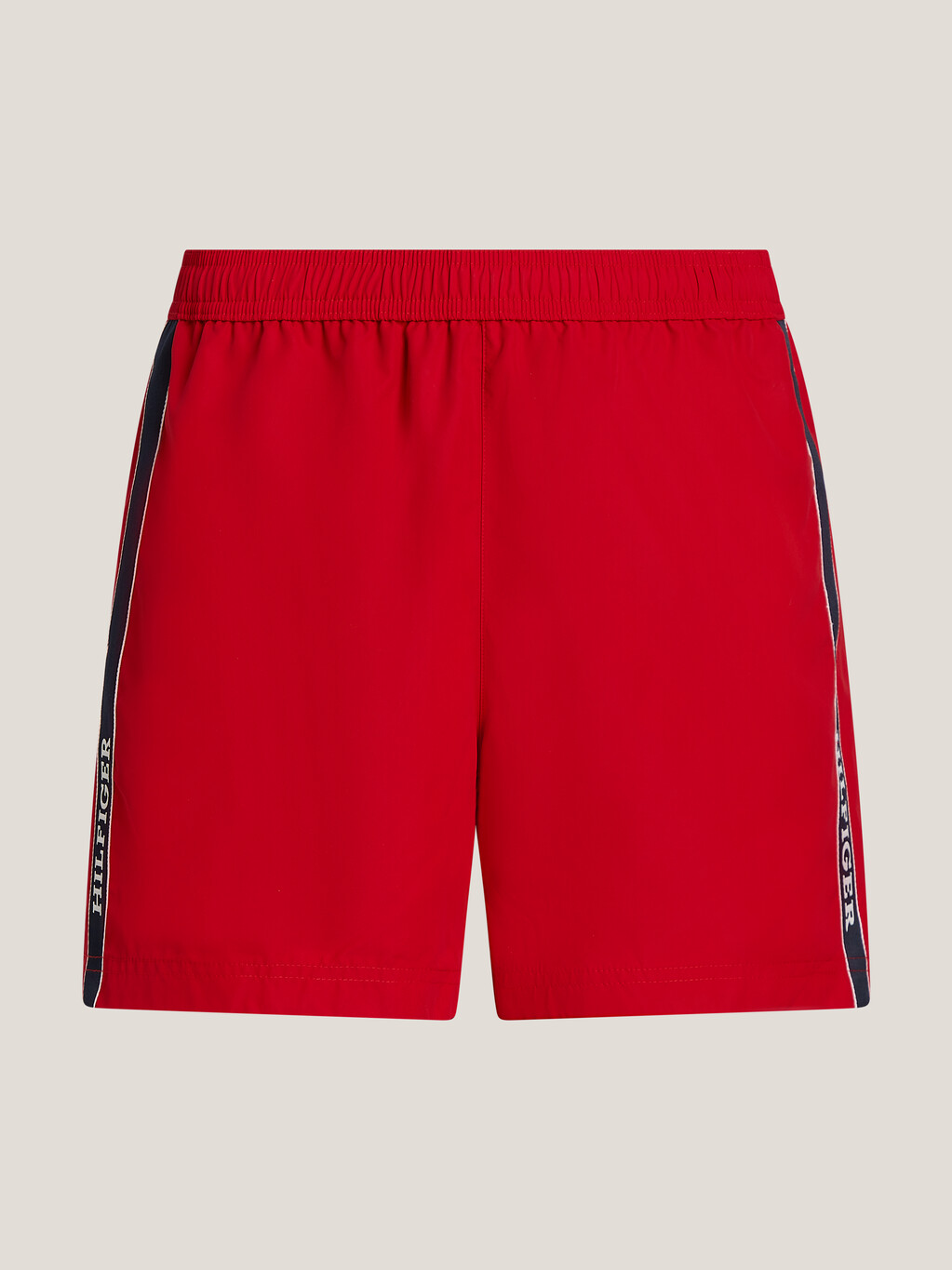 Medium Drawstring Swim Trunks, Primary Red, hi-res