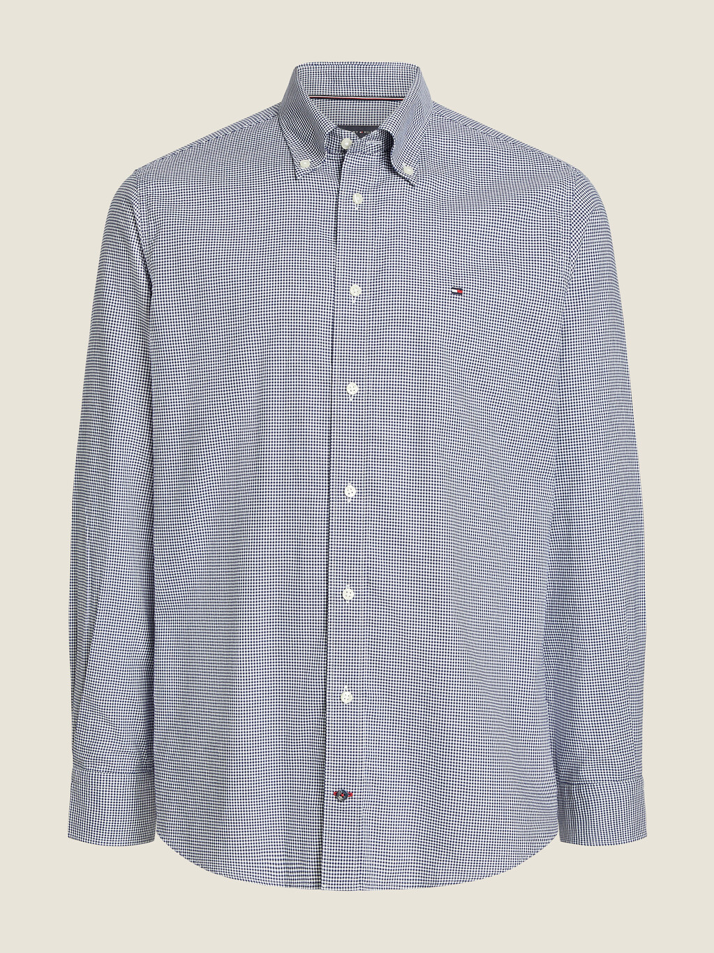 Micro Gingham Check Oxford Shirt, Th Dark Navy / Optic White, hi-res