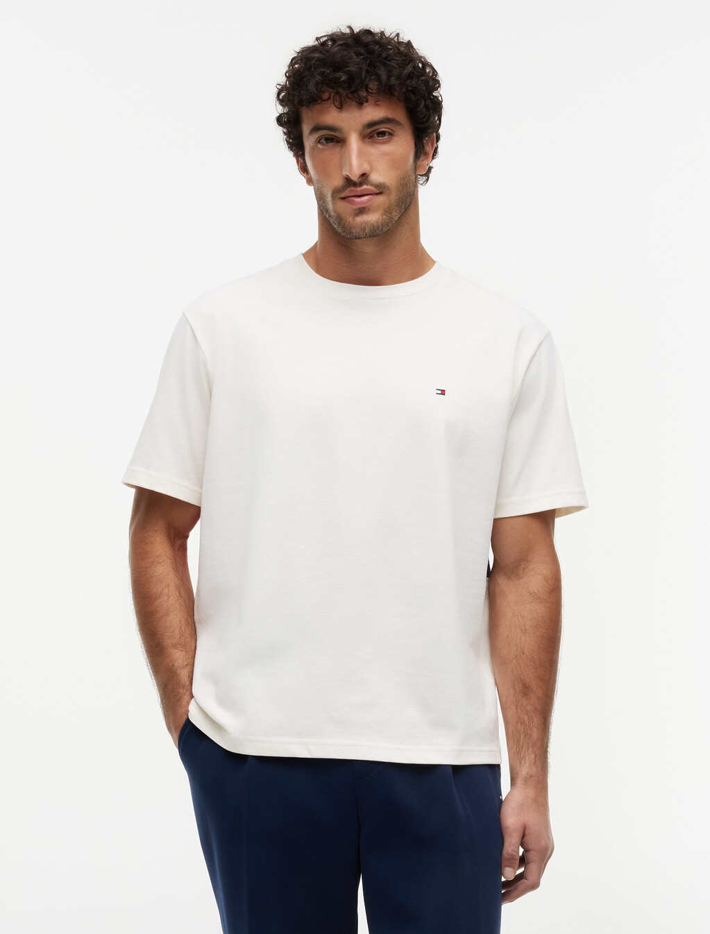 Crewneck Flag T-Shirt, Ivory Petal, hi-res