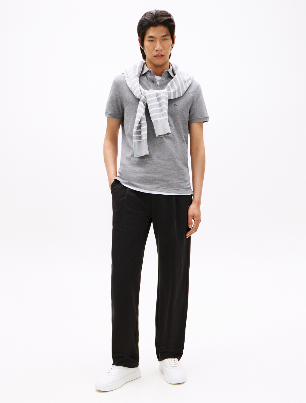 1985 Collection Slim Fit Polo, Medium Grey Heather, hi-res