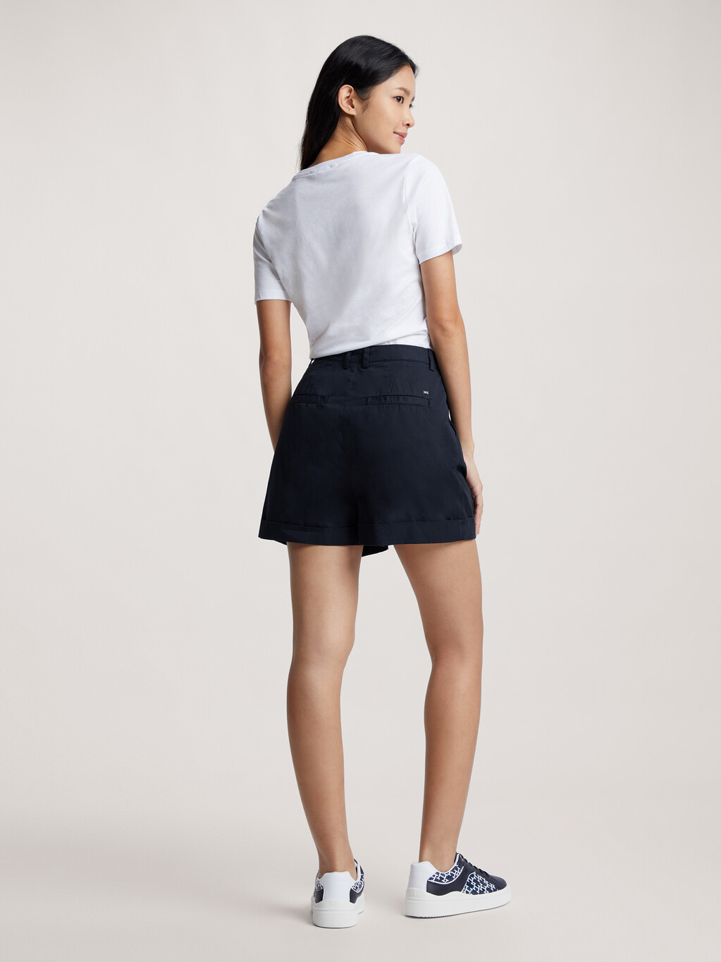 Pleated Relaxed Twill Shorts, Desert Sky, hi-res