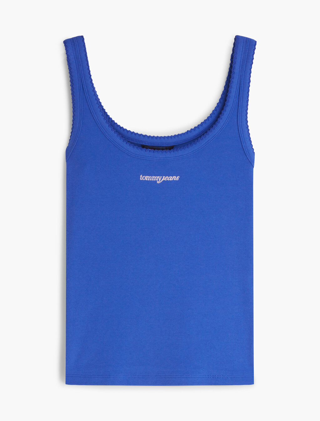 Logo Embroidery Slim Ribbed Tank Top, Noble Blue, hi-res
