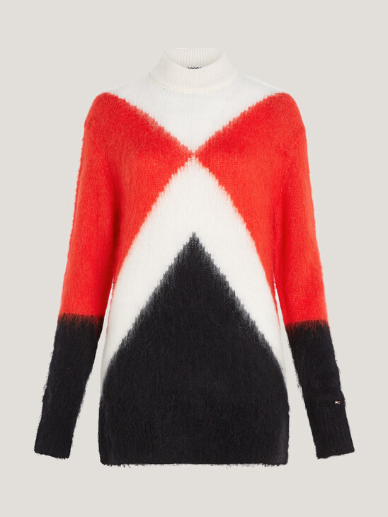 Argyle Color Block Alpaca Sweater