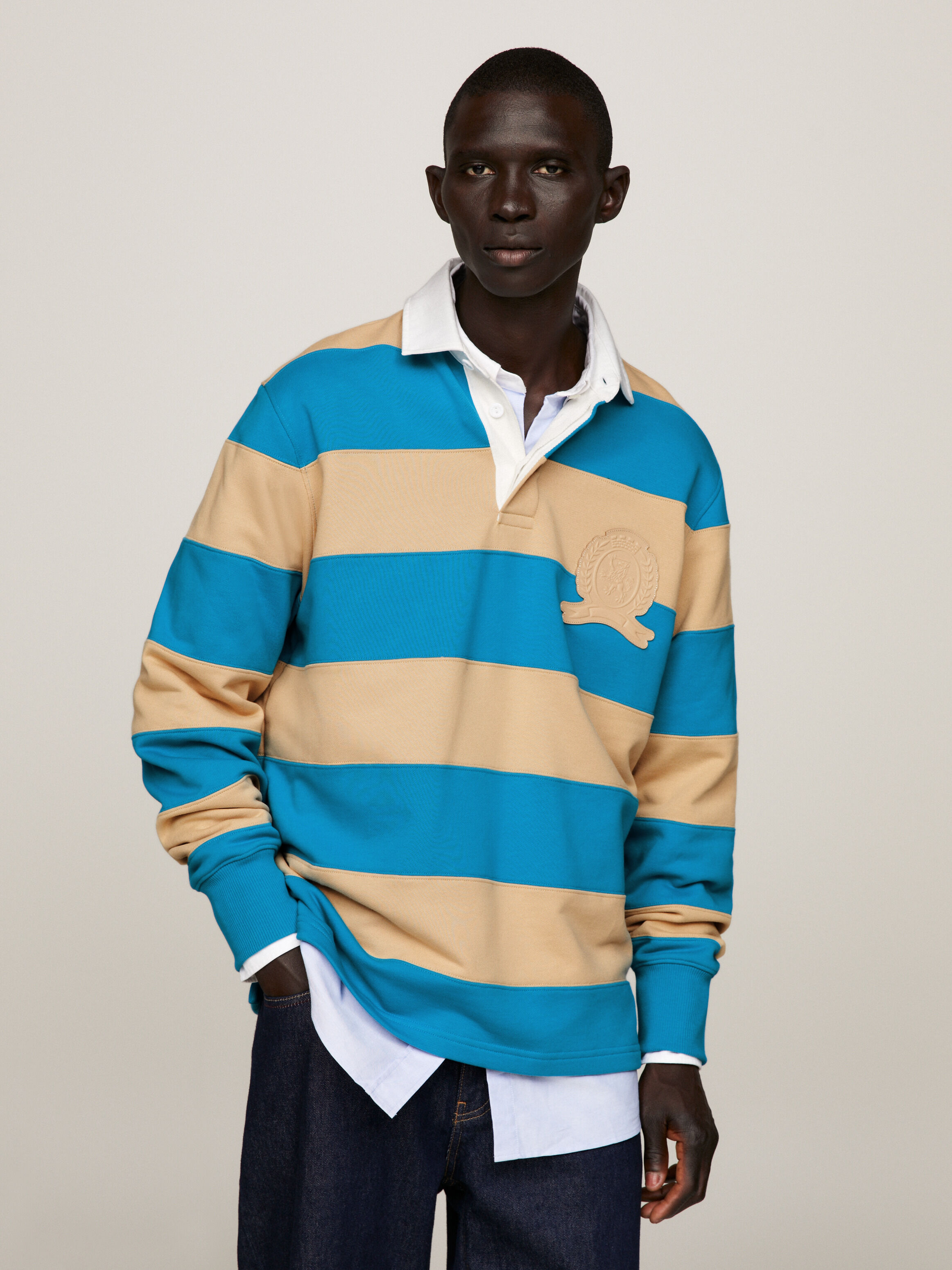 Tommy hilfiger rugby cheap stripe puffer