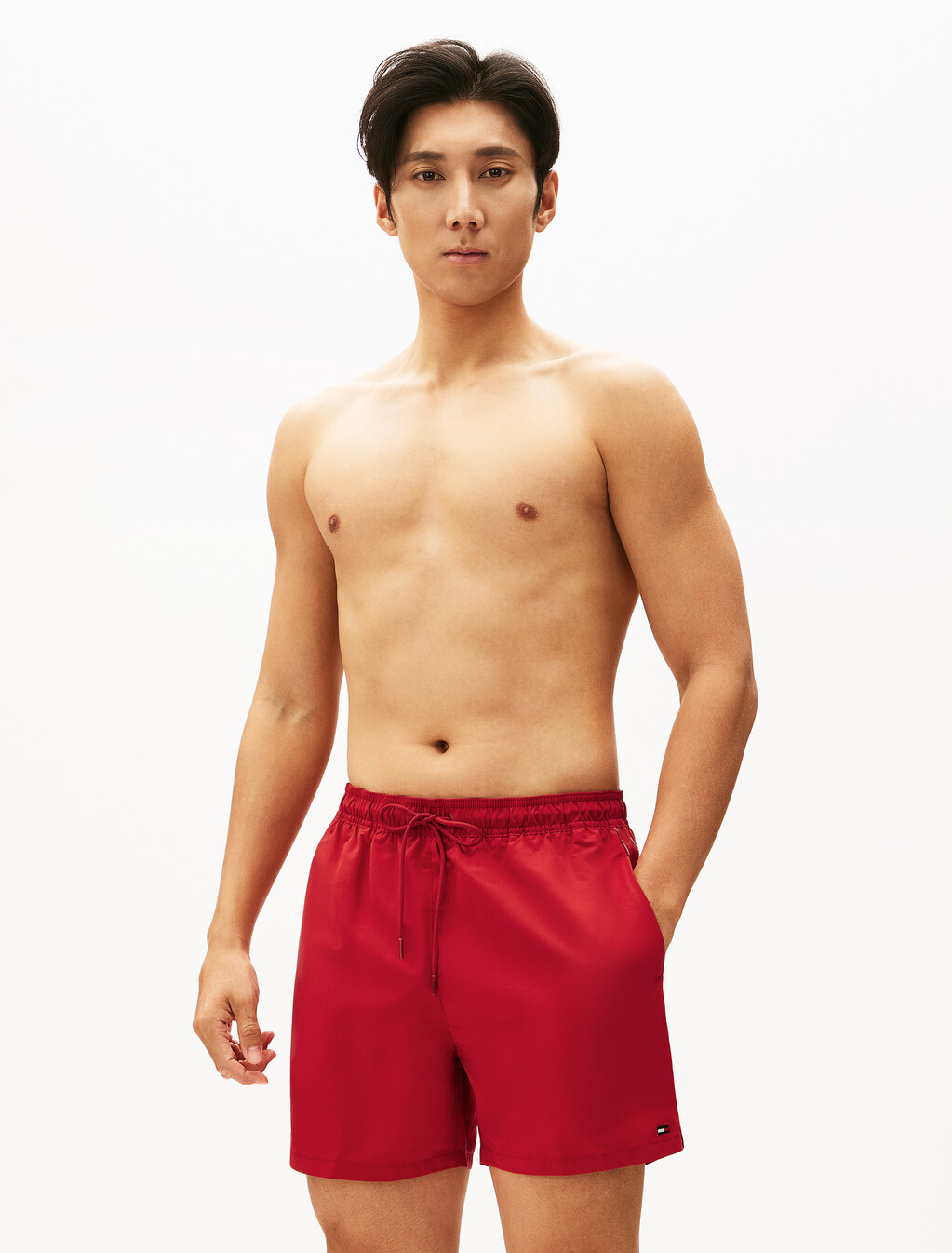 Medium Drawstring Shorts, Medium Red, hi-res