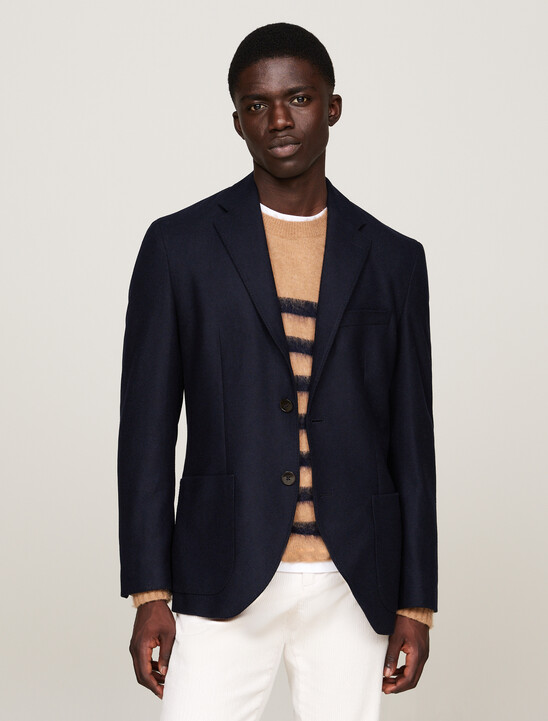 Single Breasted Wool Flannel Blazer