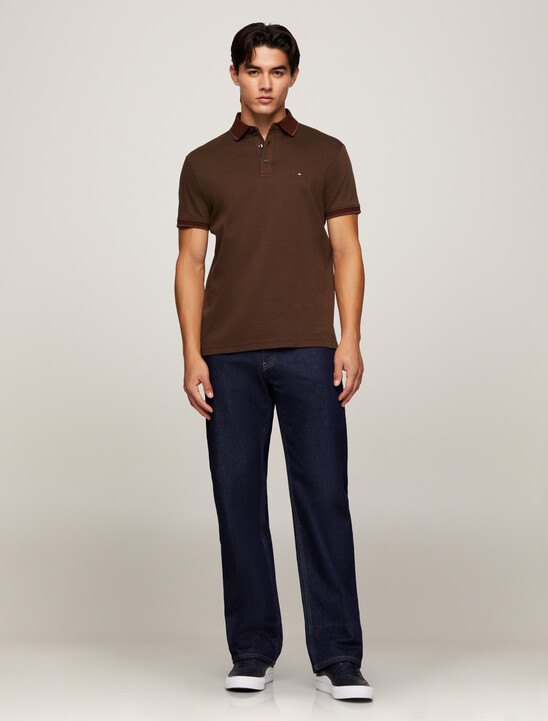 Interlock Polo, Rich Mocha / Army Green Interlock Polo