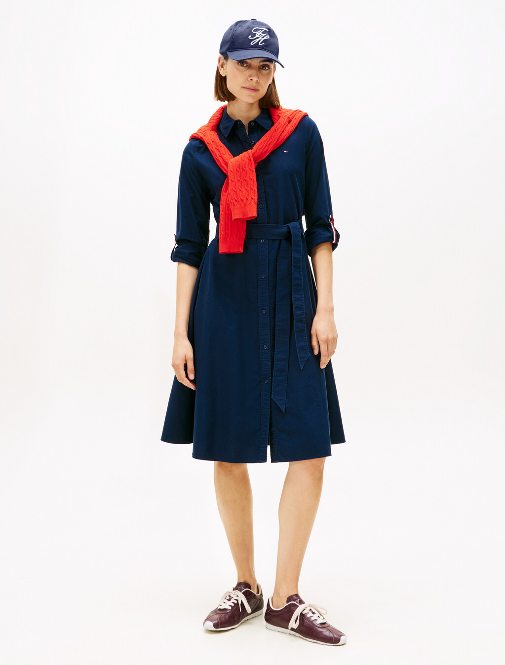 Asia Fit Oxford Dress, Dark Night Navy, hi-res