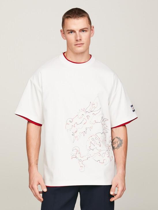 Tommy x CLOT Dual Gender Dragon Motif T-Shirt