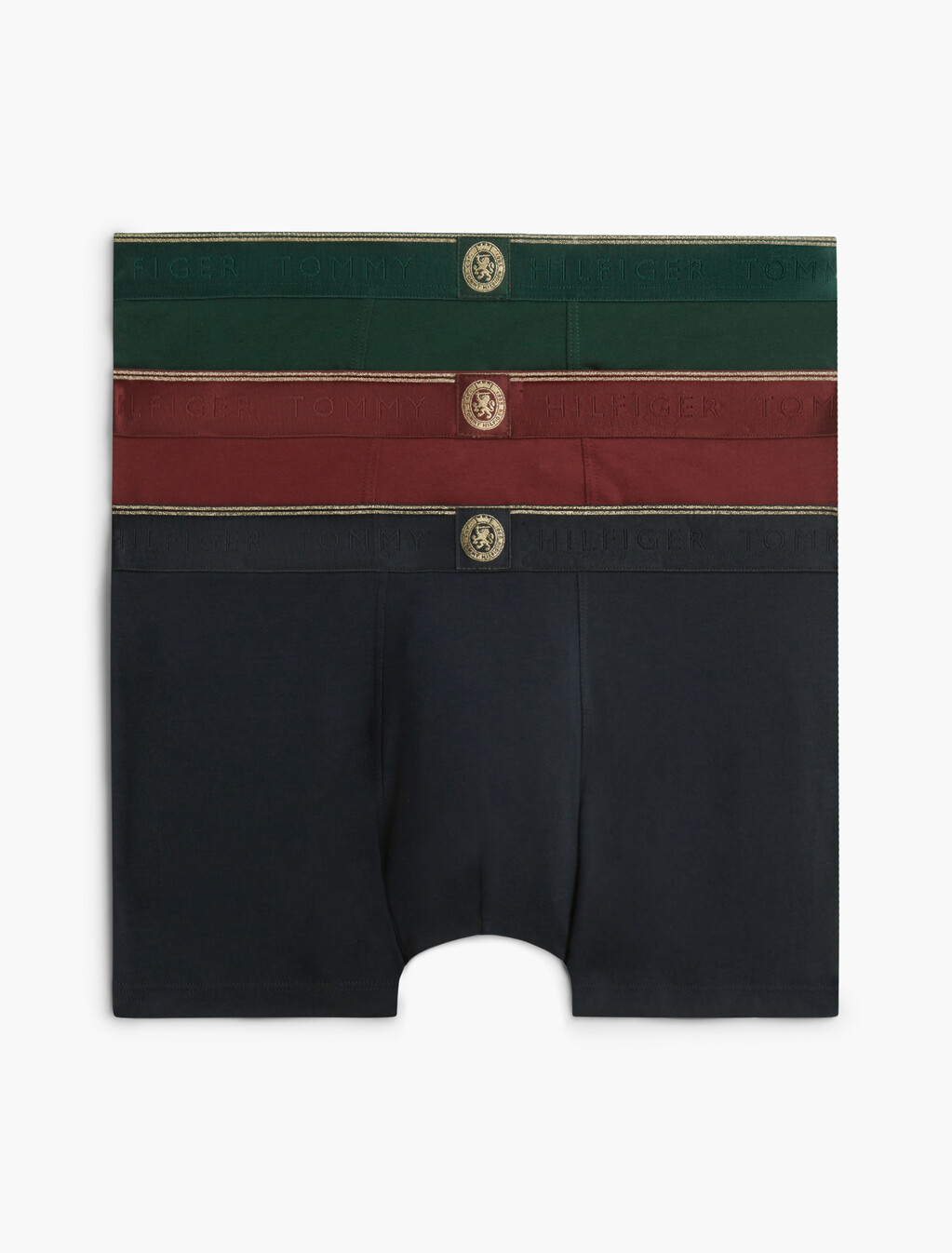 3-Pack Crest Logo Waistband Trunks, Navy Blue/Nocturnal Green/Burgundy, hi-res