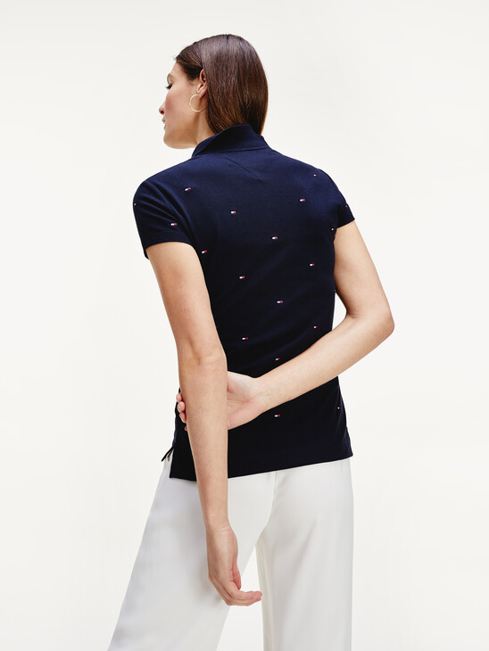 FLAG EMBROIDERY SLIM FIT POLO