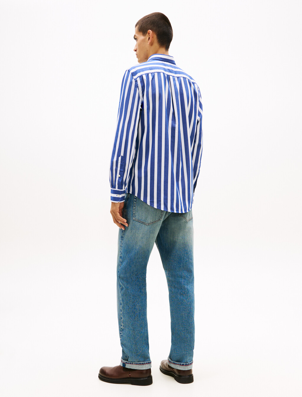 TH Flex Regular Fit Stripe Shirt, Bold Blue / Stripe, hi-res