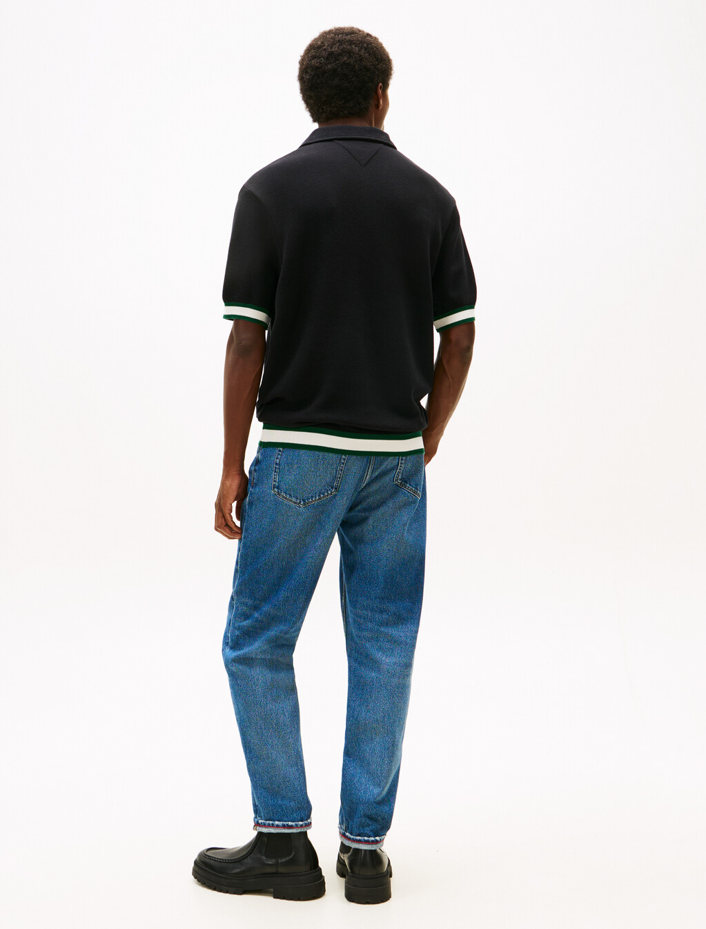 Flat Knit Classic Fit Polo, Black, hi-res