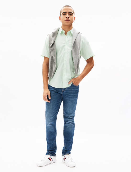Oxford Short Sleeve Shirt, Opal Green Oxford Short Sleeve Shirt