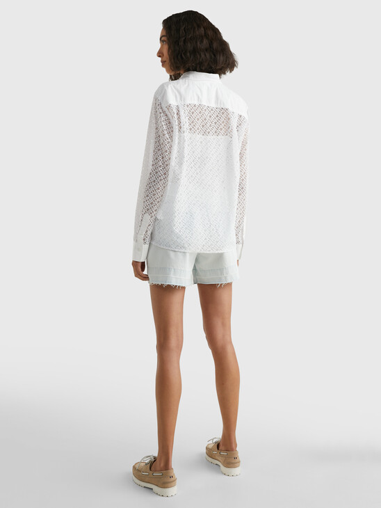 LACE MONOGRAM RELAXED FIT BLOUSE