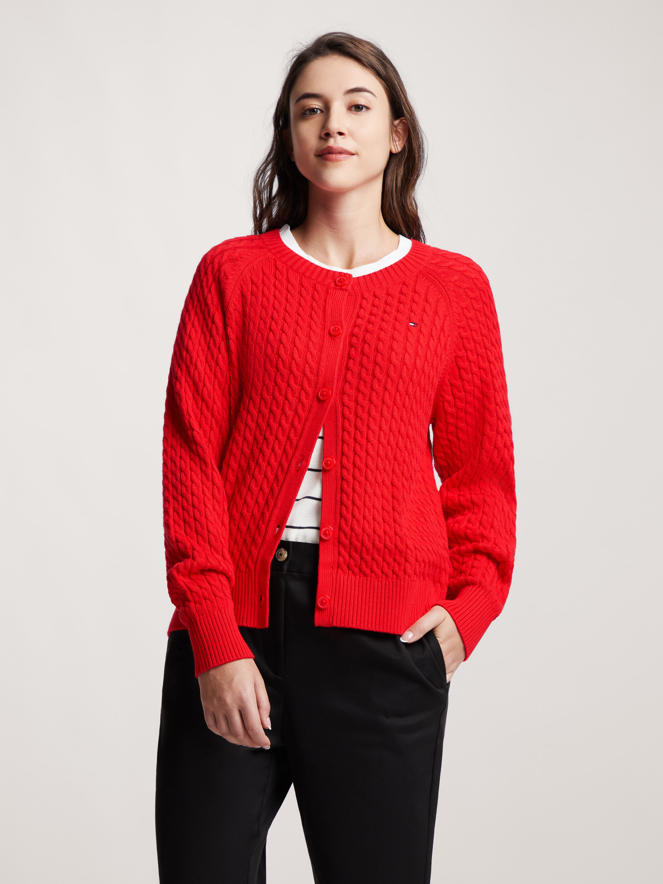 Tommy hilfiger red cardigan store