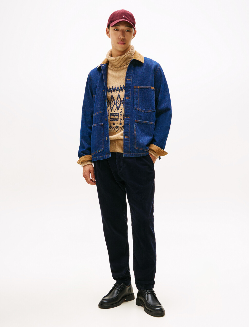 Harlem Pleated Tapered Corduroy Chinos, Dark Night Navy Cord, hi-res