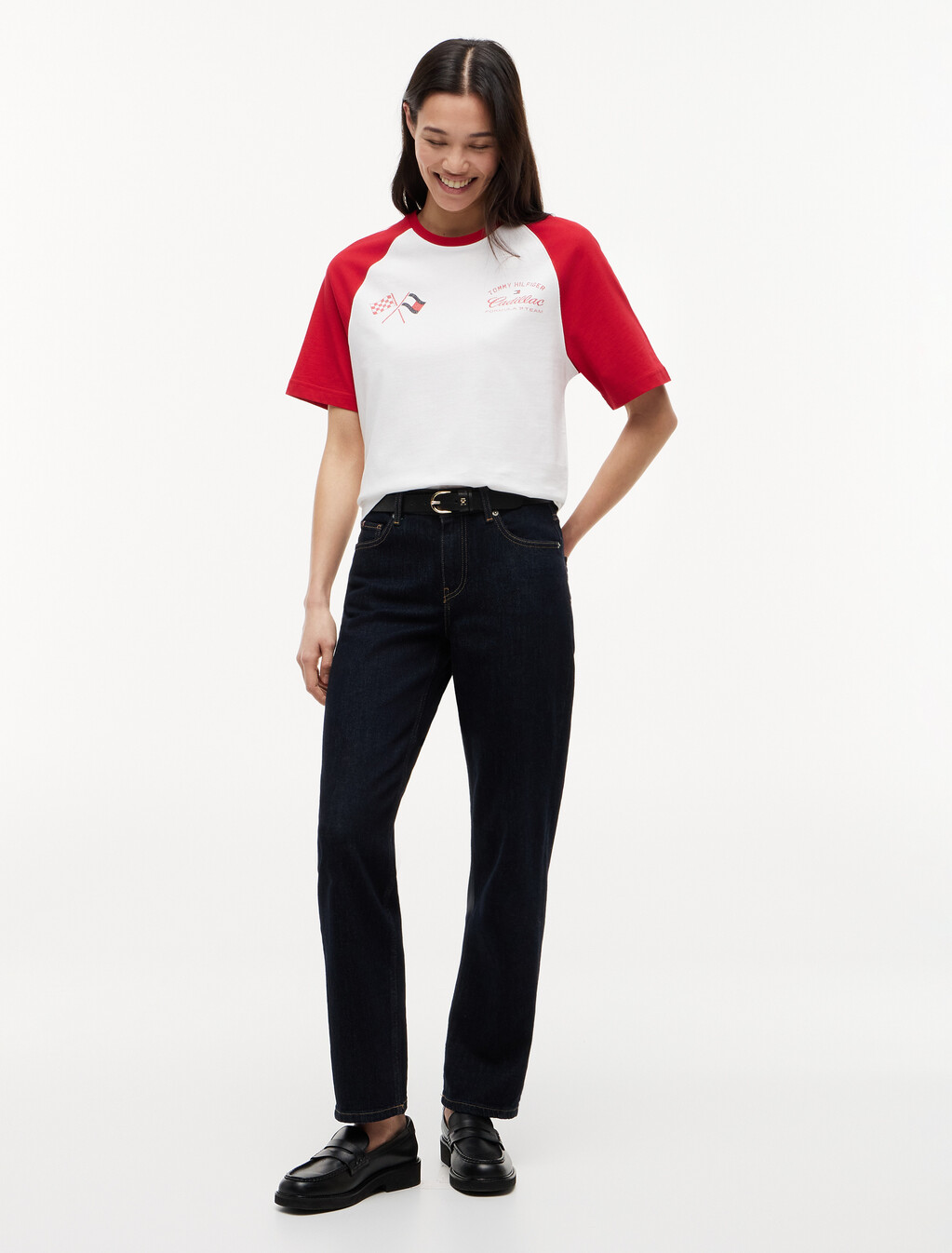 TH x Cadillac Formula 1&reg; Team Back Graphic Raglan T-Shirt, White / Red, hi-res