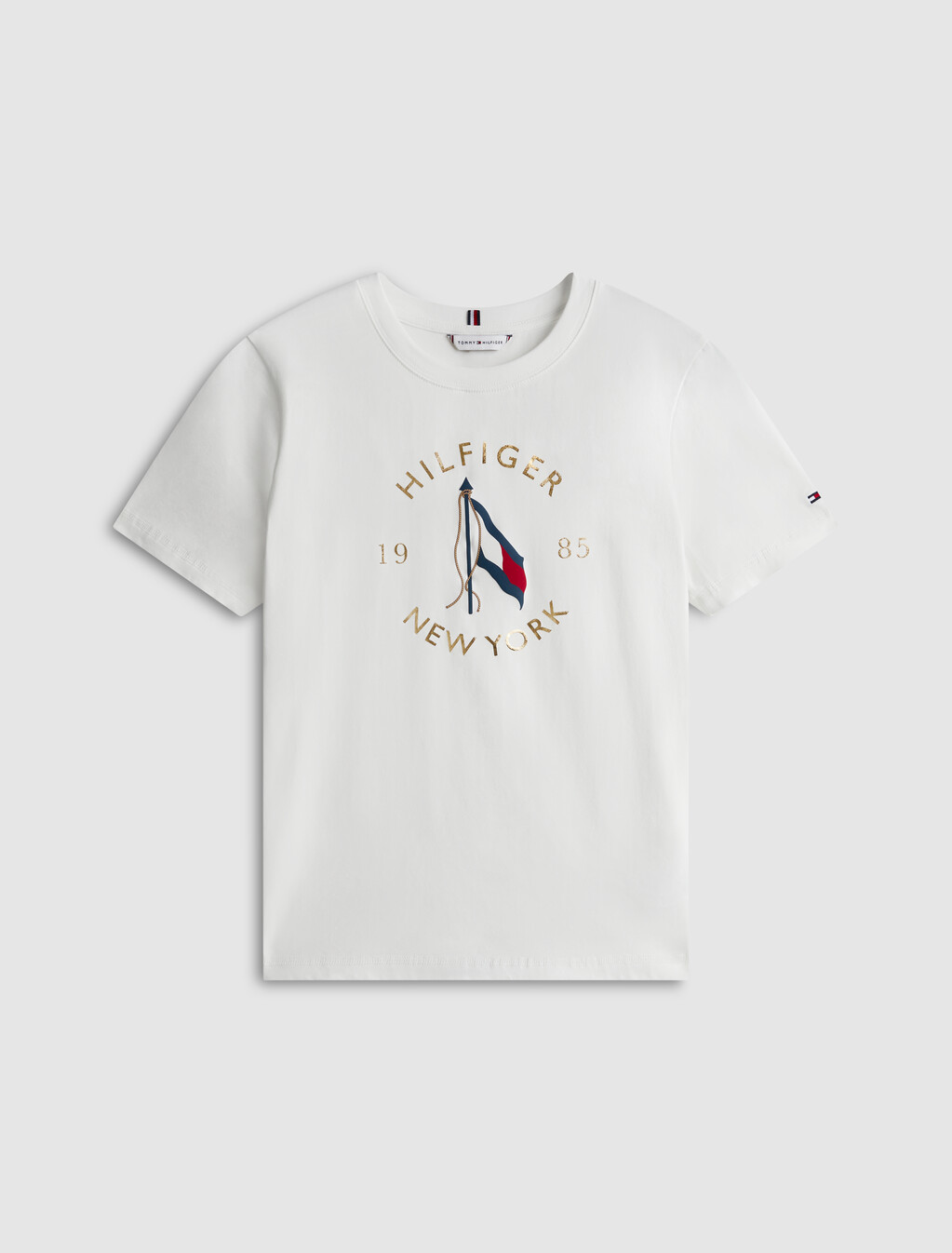 Motion Flag Print T-Shirt, Ecru, hi-res