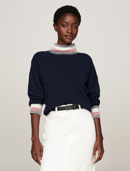 Mock Turtleneck Jumper With Cashmere
