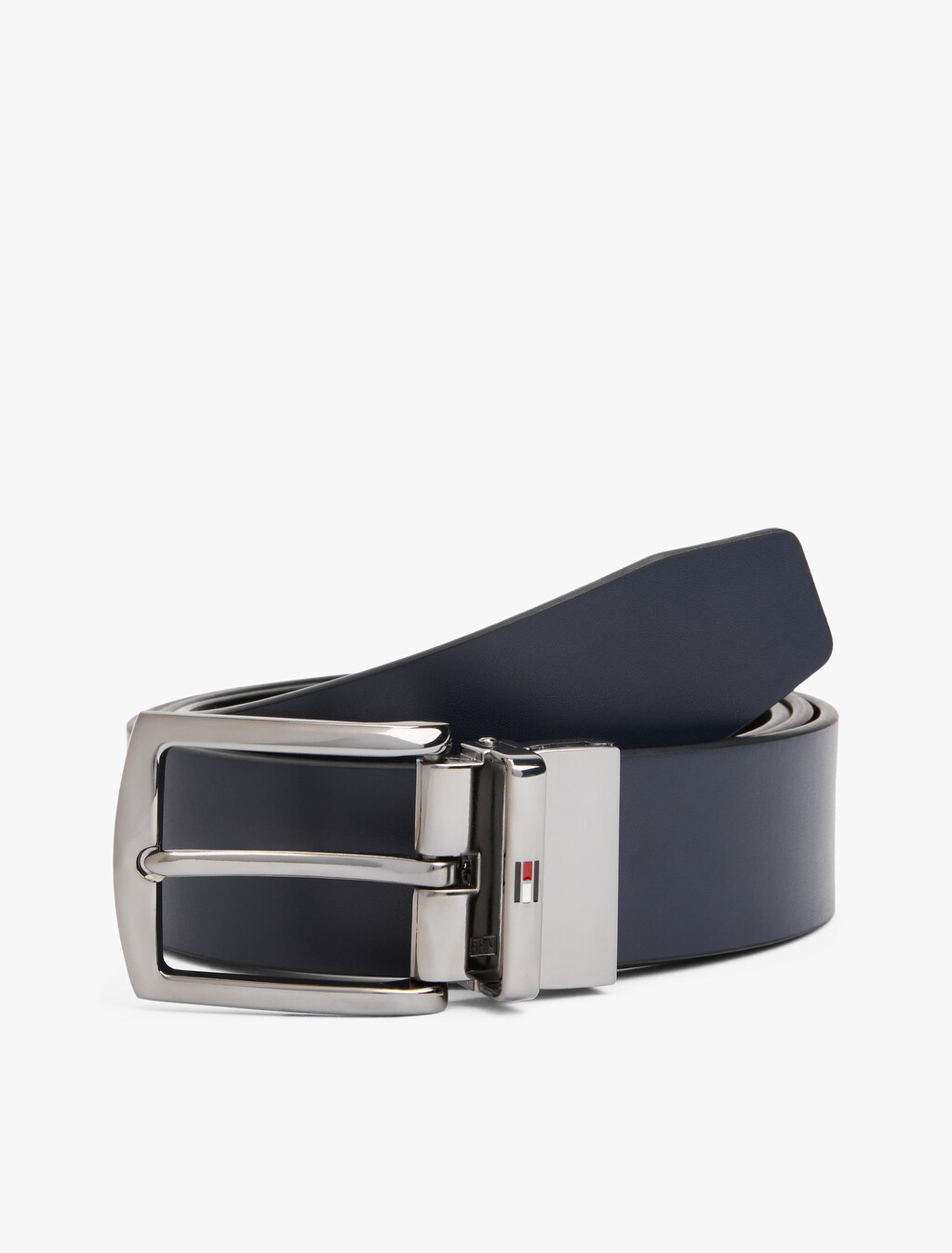 Reversible Leather Belt, Preppy Navy, hi-res