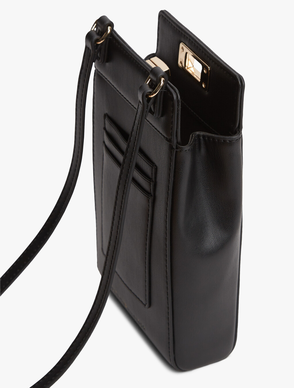 Modern Turn Lock Phone Pouch, Black, hi-res