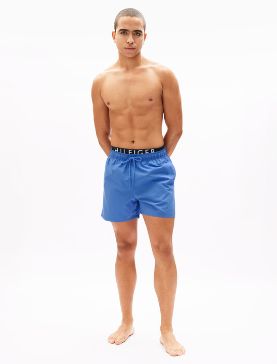 Double Waistband Medium Drawstring Shorts