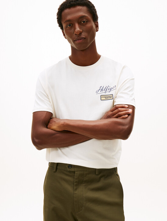 Textured Logo Crew Neck T-Shirt