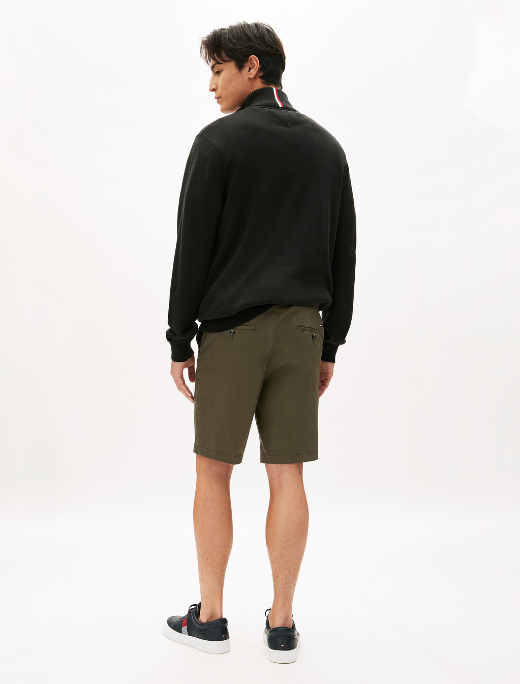 Brooklyn Cotton Satin Pull On Shorts, Army Green, hi-res
