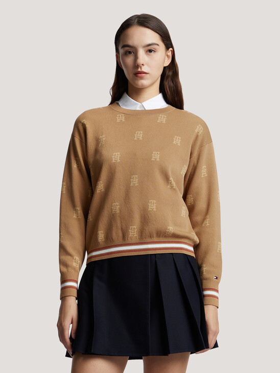 CNY TH Monogram Jacquard Sweater