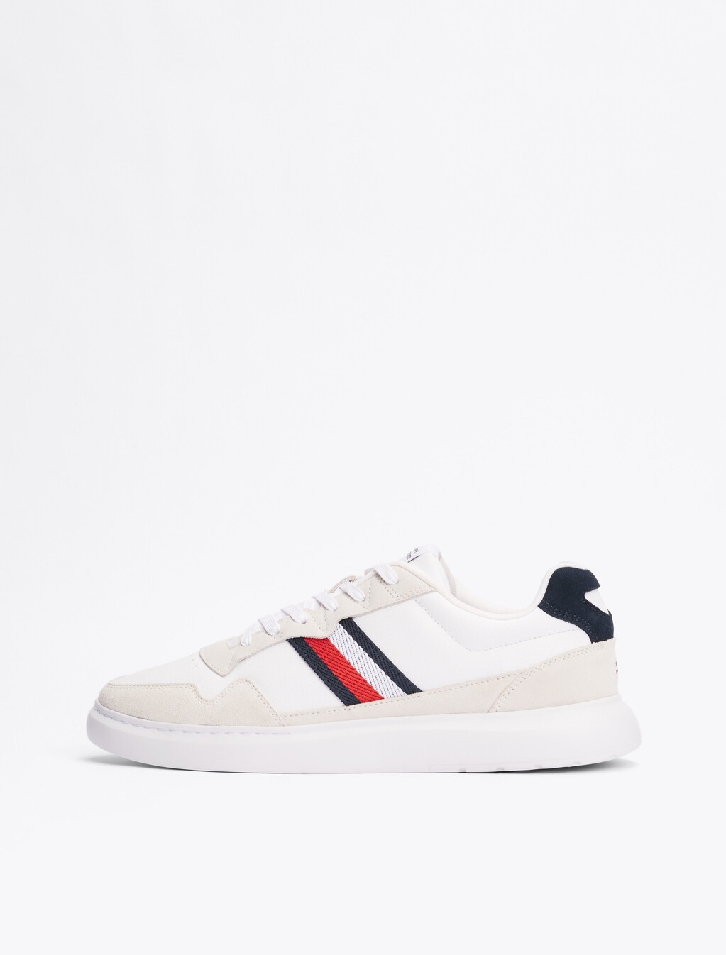 Signature Tape Cupsole Trainers, White/Desert Sky, hi-res