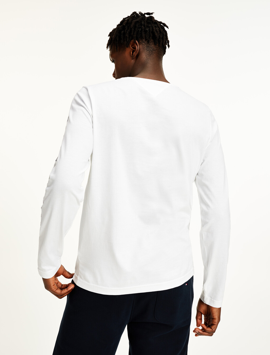 Organic Jersey Logo Long Sleeve T-Shirt, White, hi-res
