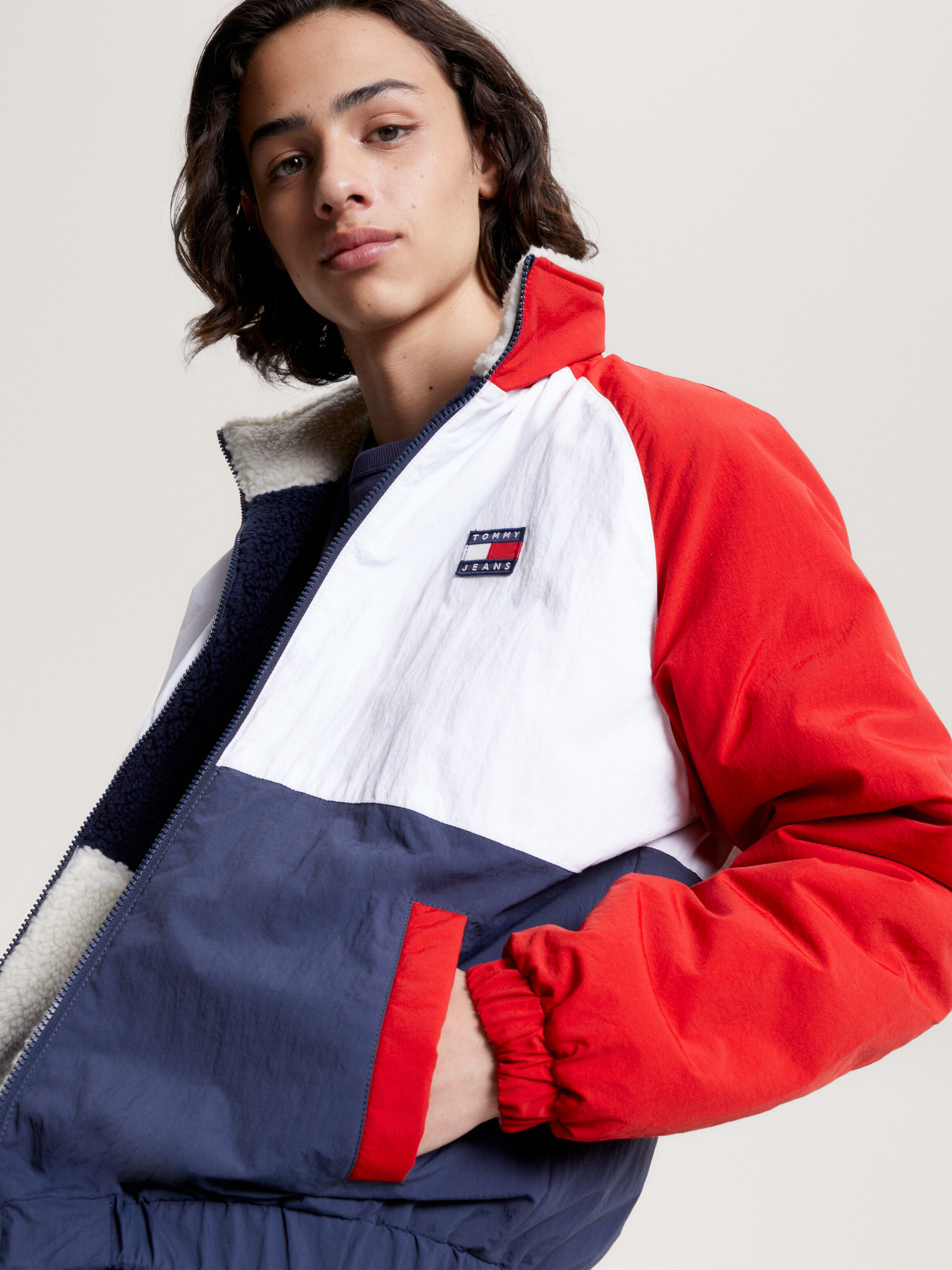 Tommy jeans sherpa puffer jacket online