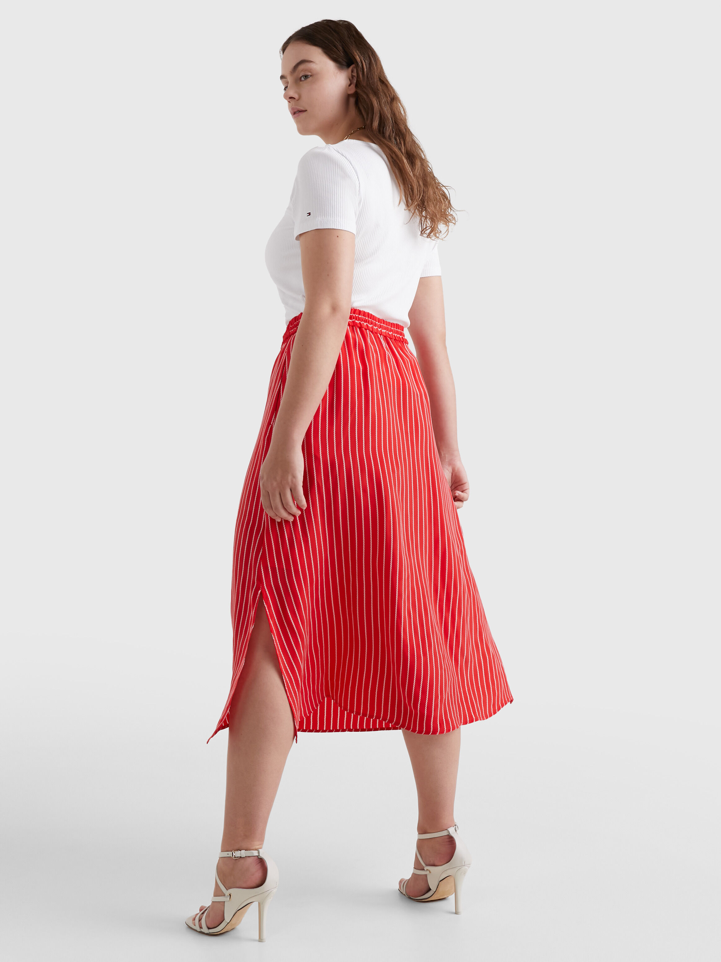 Striped red skirt 2025